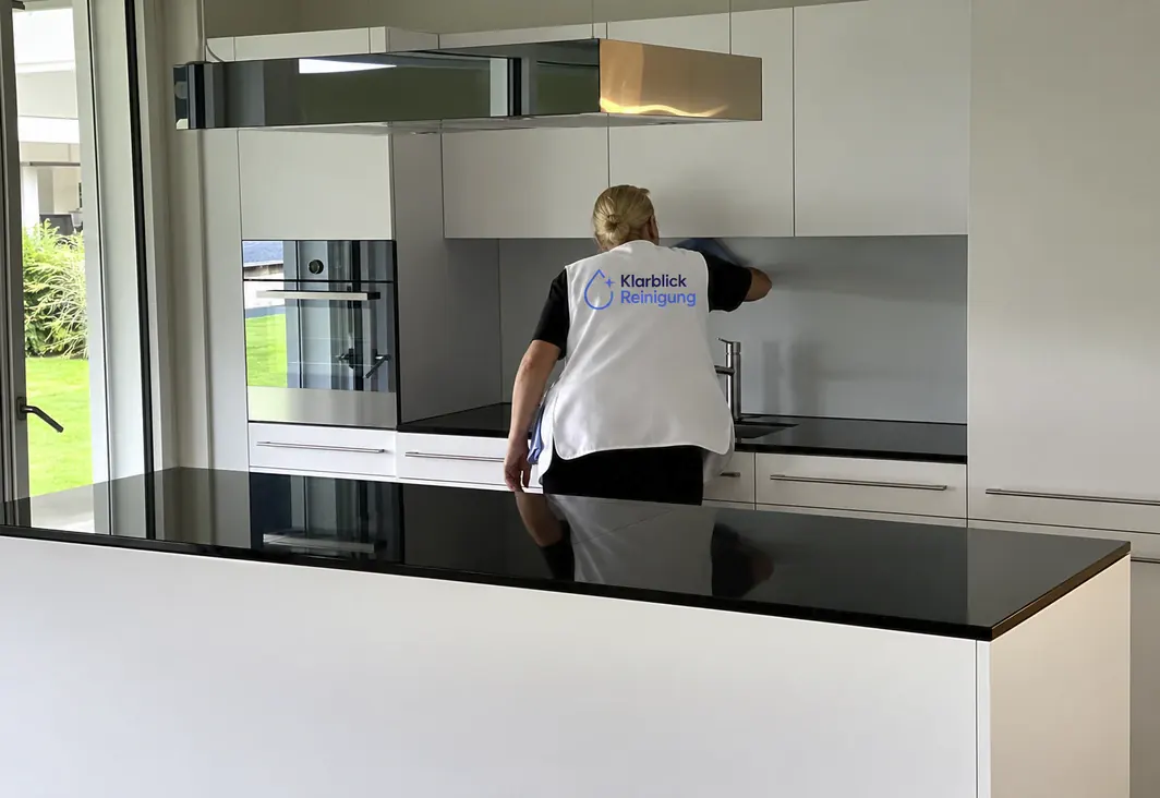 Professionelle Reinigung einer modernen Küche